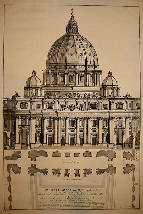 Specchi Alessandro (1668-1729) Prospetto della Basilica Vaticana, architettura di Carlo Maderno 1705 Roma